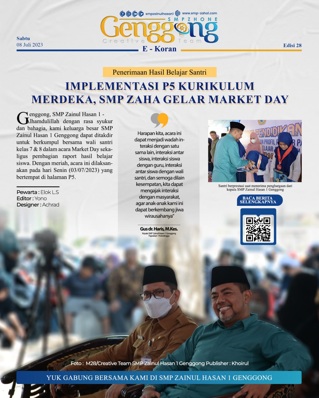 Implementasi P5 Kurikulum Merdeka, SMP Zaha Gelar Market Day